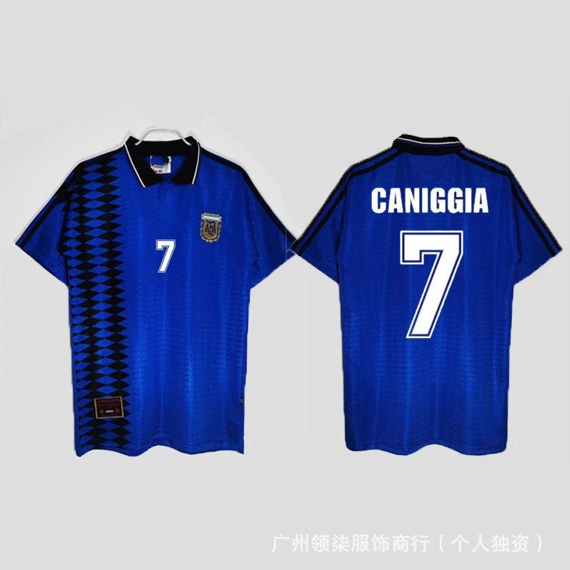 Argentina National Team Caniggia #7 Jersey Blue