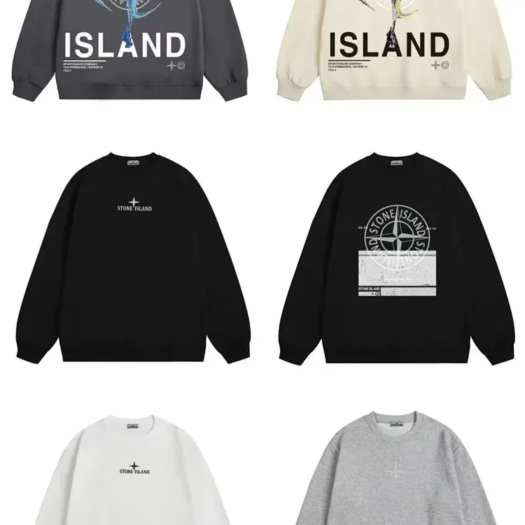 Stone Island Sweatshirt – Black, White, Grey – Hoodies