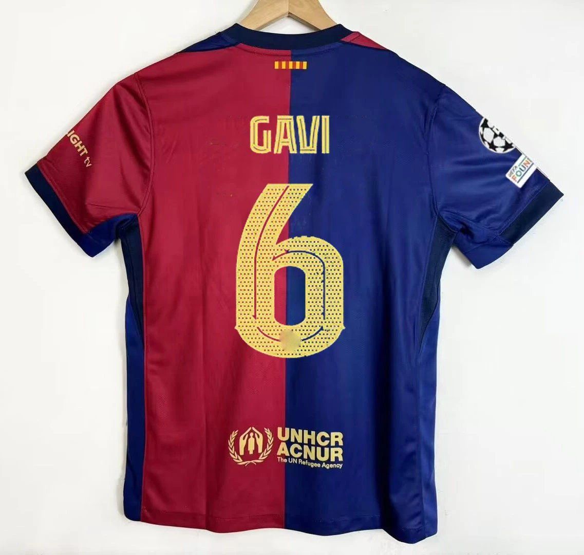 FC Barcelona Gavi #6 Home Jersey 2023/24 Red and Blue