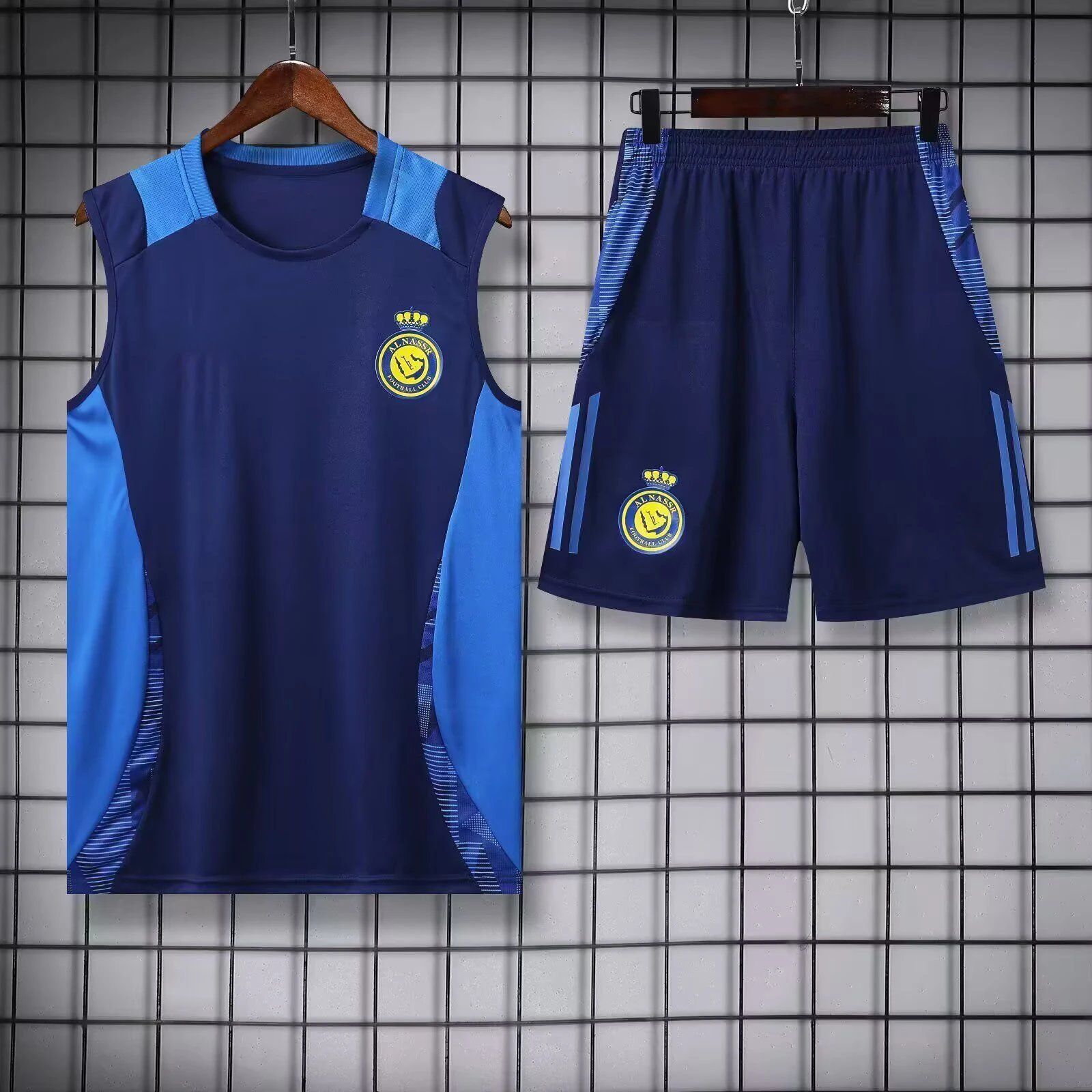 Al Nassr Sleeveless Training Kit Navy Blue