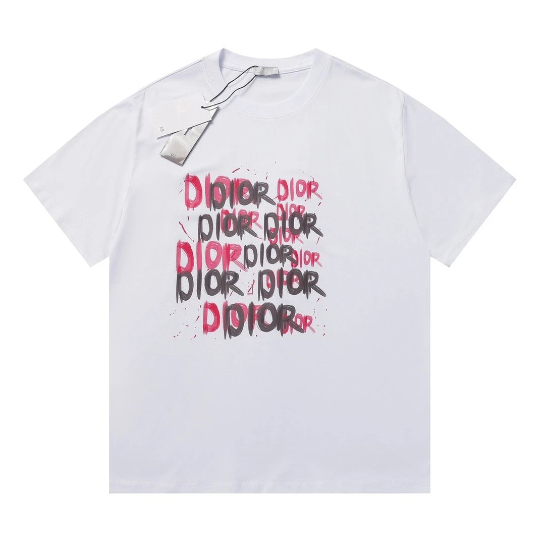 dior graphic logo t-shirt white t-shirts
