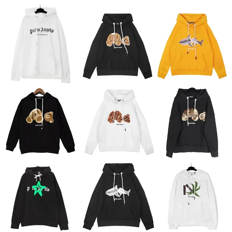 Palm Angels Hoodies with Various Animal and Graphic Prints, Black, Hoodie