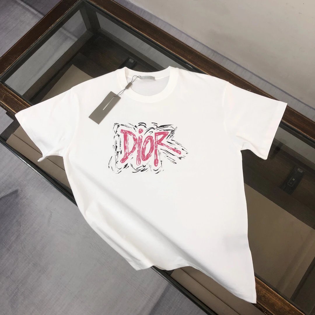 dior graffiti tee white t-shirts