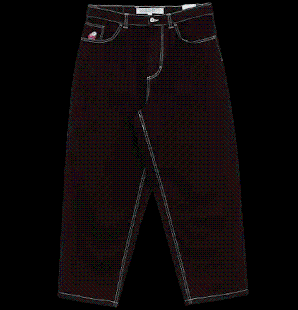 Black Wide-Leg Trousers with Contrast Stitching