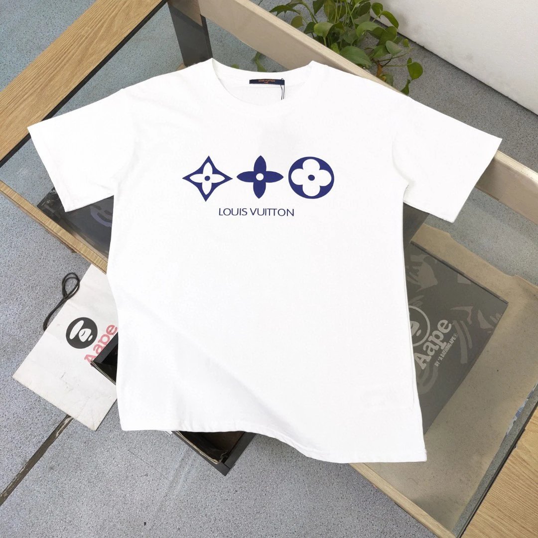 Louis Vuitton men's and women's short-sleeve T-shirts, polo shirts, with classic embroidery and monogram patterns