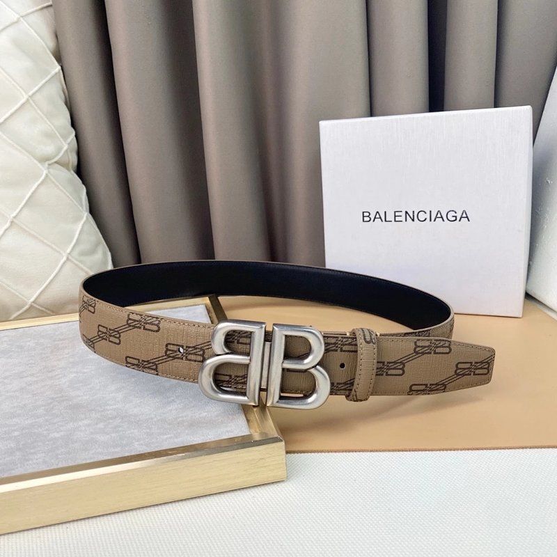 Balenciaga BB Monogram Belt Beige