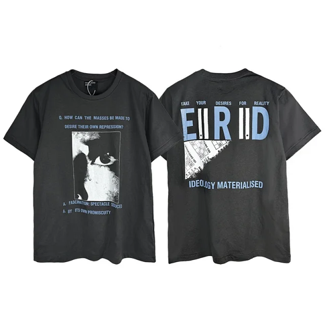 Enfants Riches Déprimés faded black reversible cellophane short-sleeve T-shirt, graphic prints