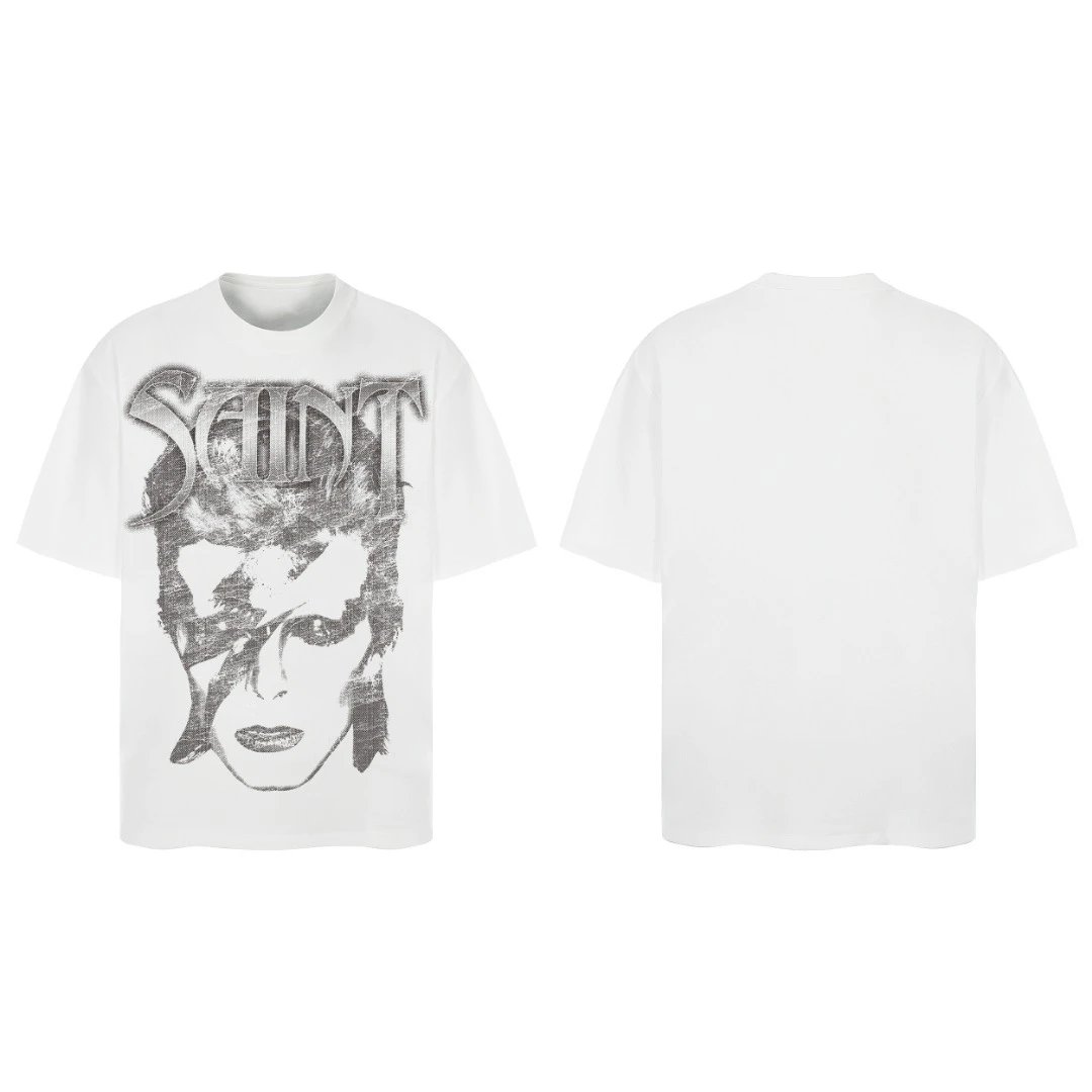 saint graphic t-shirt white t-shirts