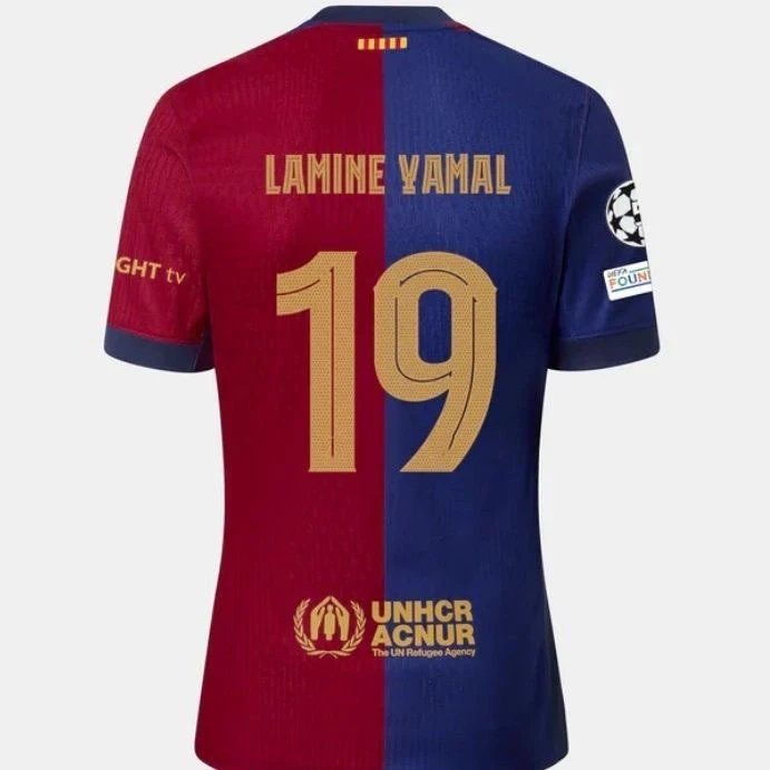 Barcelona FC Lamine Yamal Jersey Red and Blue