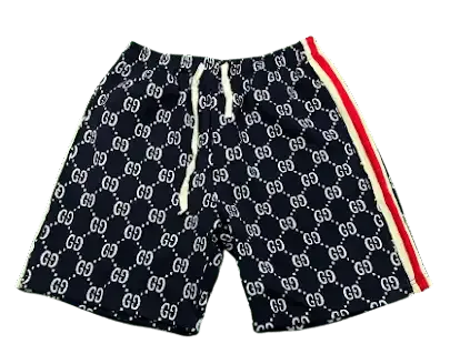 Gucci GG Logo Print Swim Shorts Navy