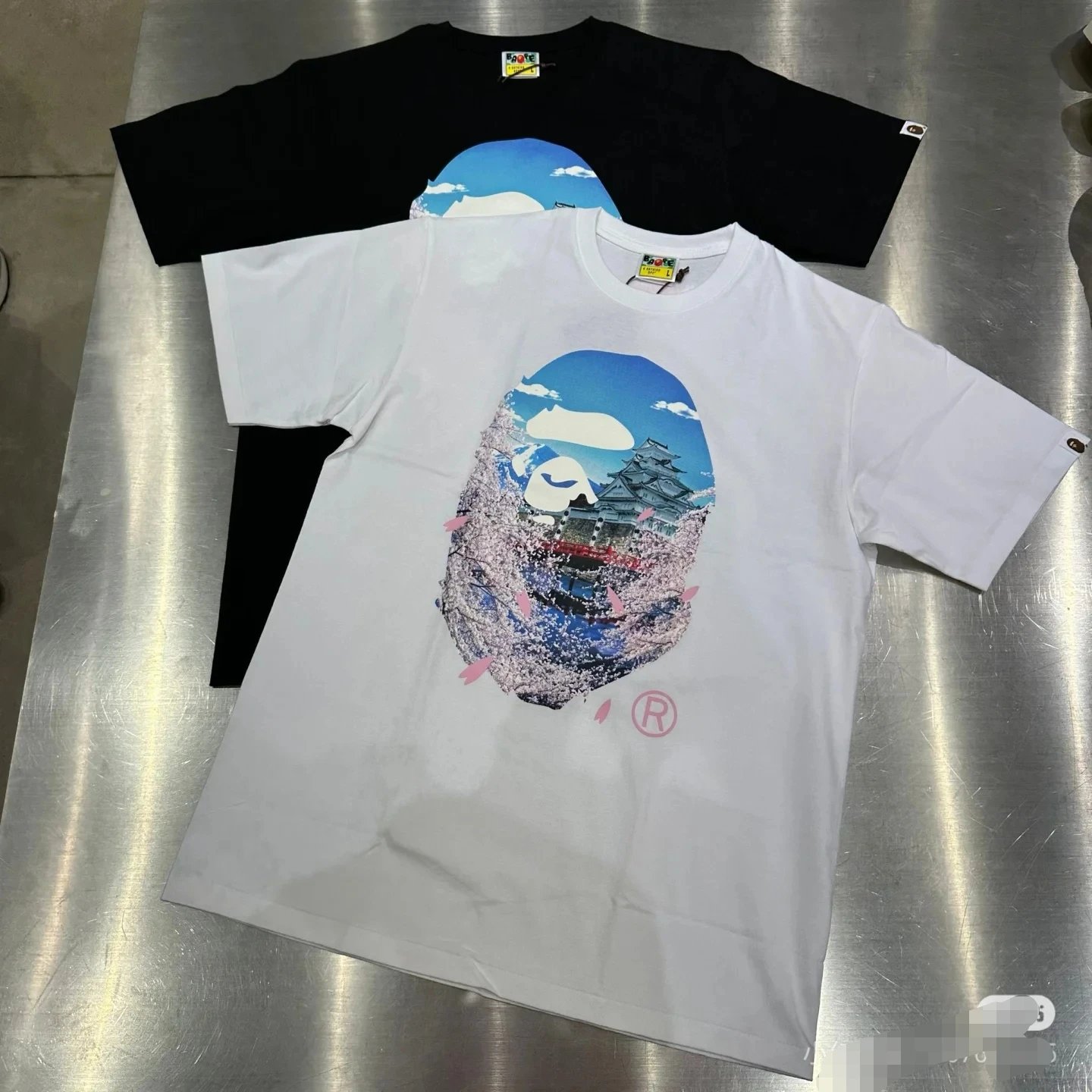 BAPE Sakura Photo Ape Head Tee 'White'