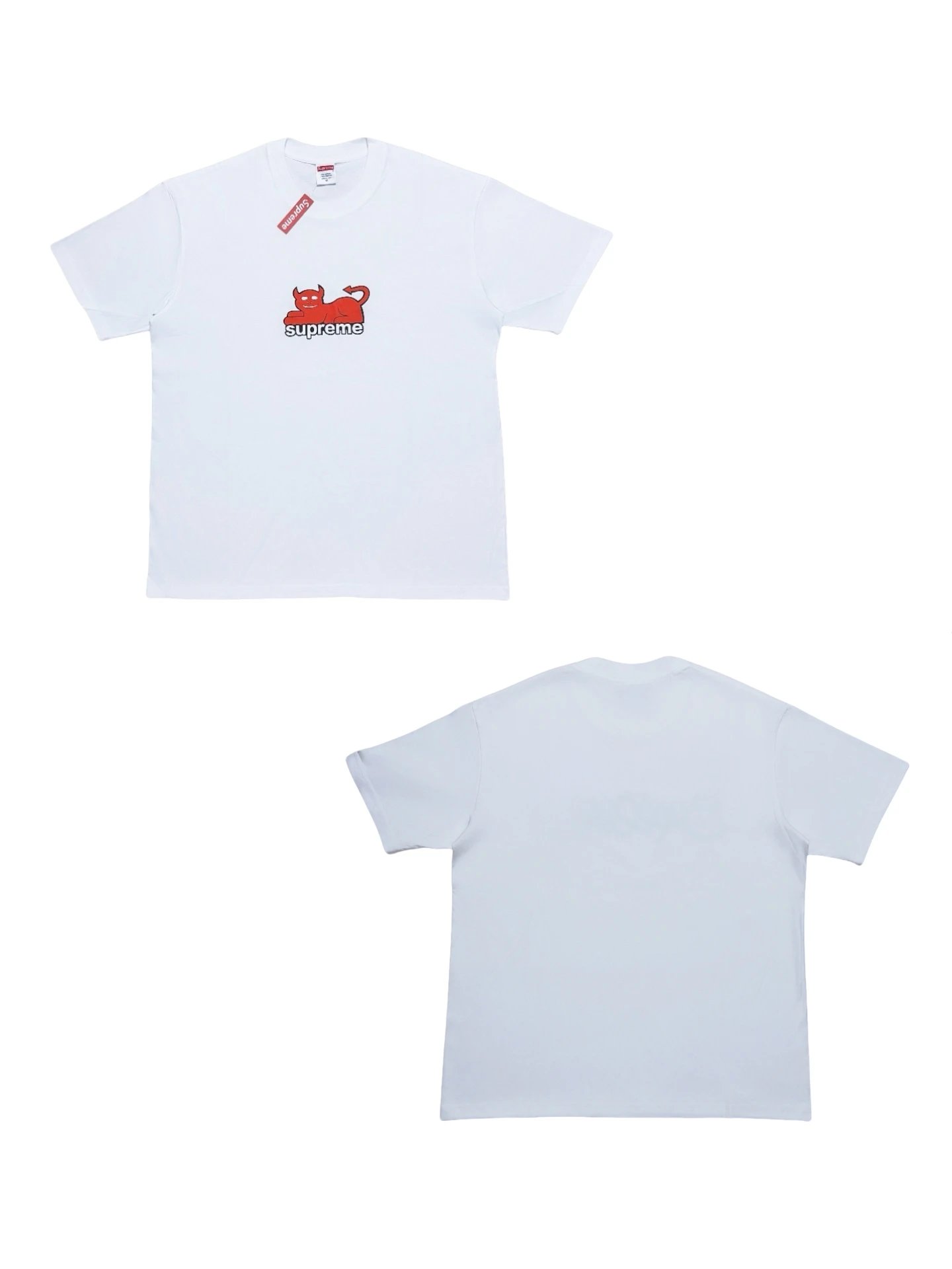 Supreme White Men's Toy Machine Devil Cat Tee for SS24
