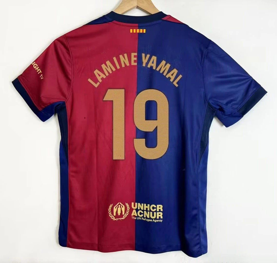 Barcelona Lamine Yamal 19 Football Jersey Red and Blue