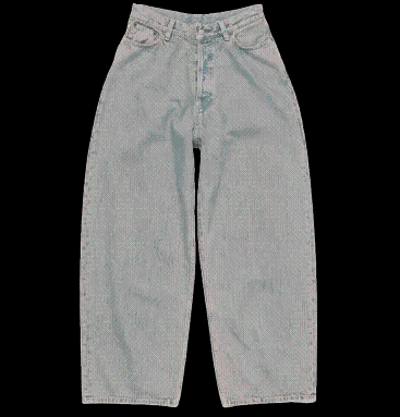 Light Wash Wide-Leg Denim Trousers – Vintage Inspired