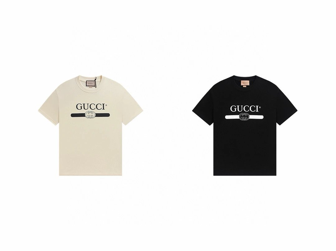 gucci logo t-shirt beige/black t-shirts
