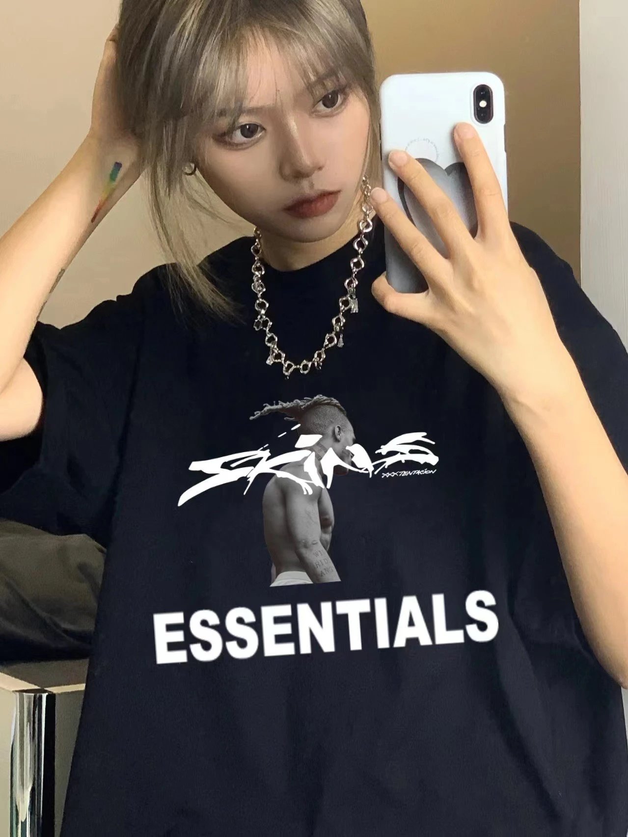 essentials graphic black T-Shirt