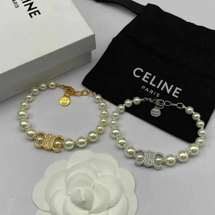 CELINE Pearl Bracelet Gold/Silver Jewelry