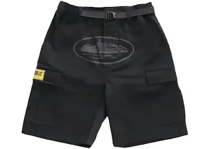 Men's Guerillaz 21' cargo shorts, black/yellow, S-M-L-XL