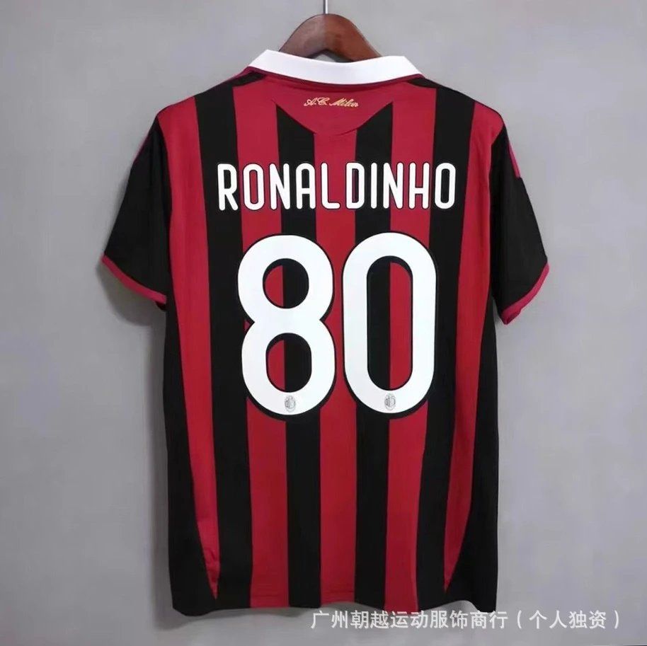AC Milan Ronaldinho Jersey Red and Black