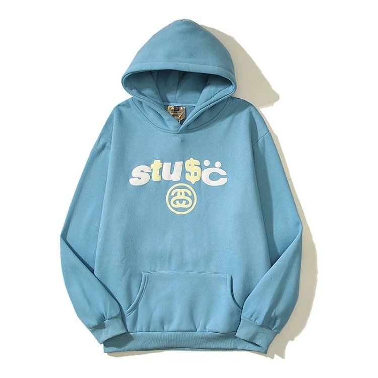 Stussy x Cactus Plant Flea Market 8-Ball Pigment-Dyed Hoodie | Limited Edition Blue Wash