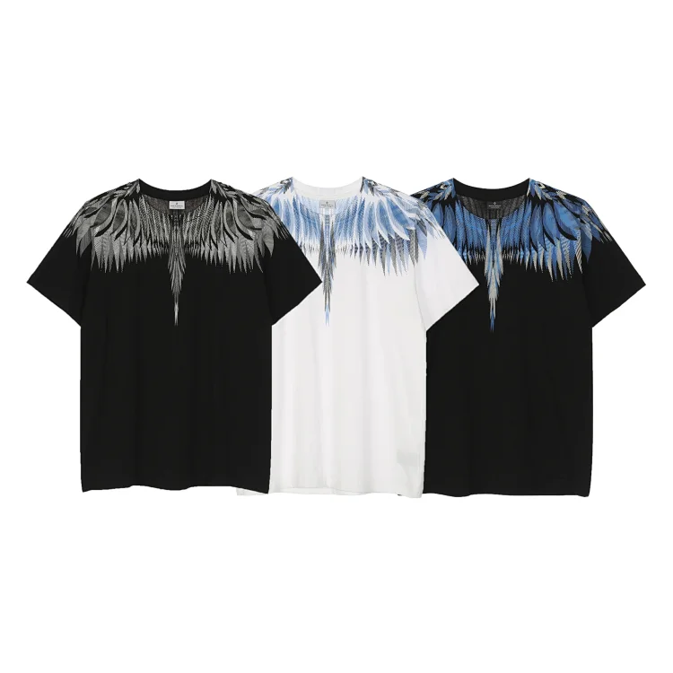 Unisex loose round neck Phantom Wings print short sleeve T-shirt