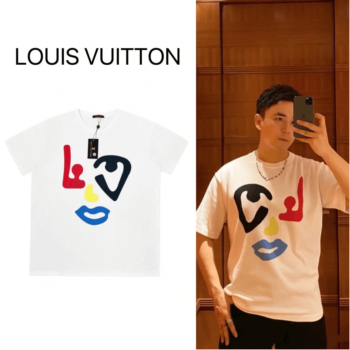 Louis Vuitton Abstract Face T-Shirt White T-Shirts
