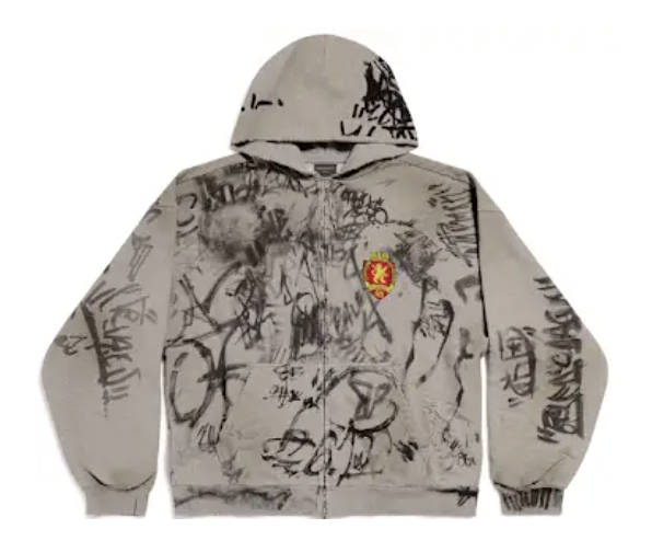 Balenciaga Skater-Style Zip Hoodie in Vibrant Red | Street Luxury