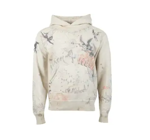 Saint Michael Artistic Graffiti Hooded Sweatshirts