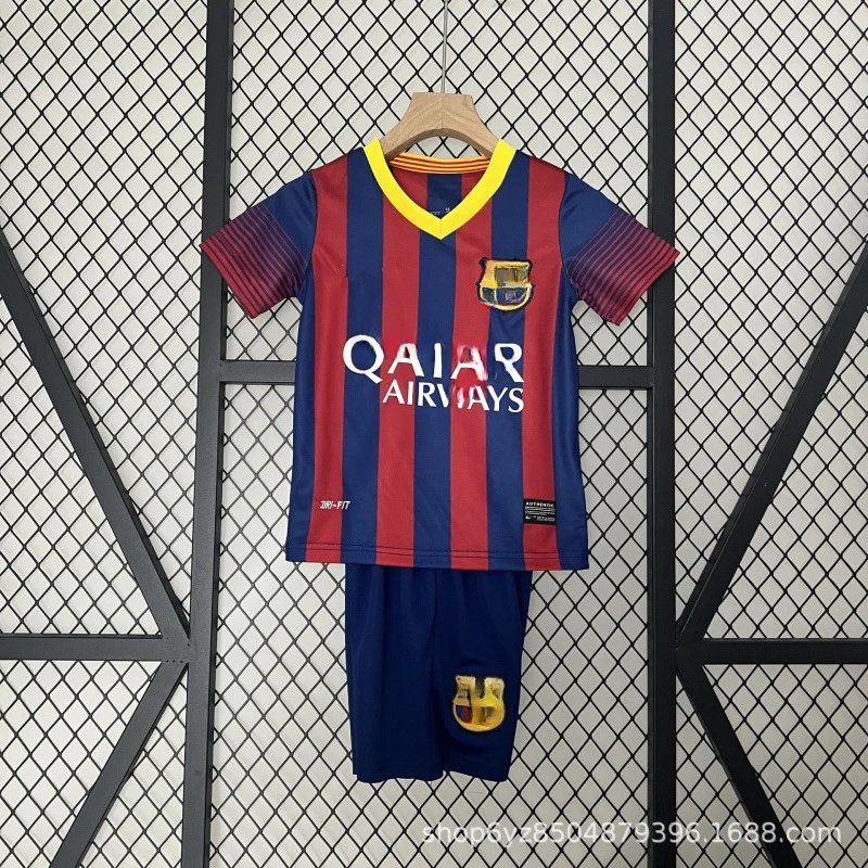 Barcelona Kids Football Jersey Set Red Blue