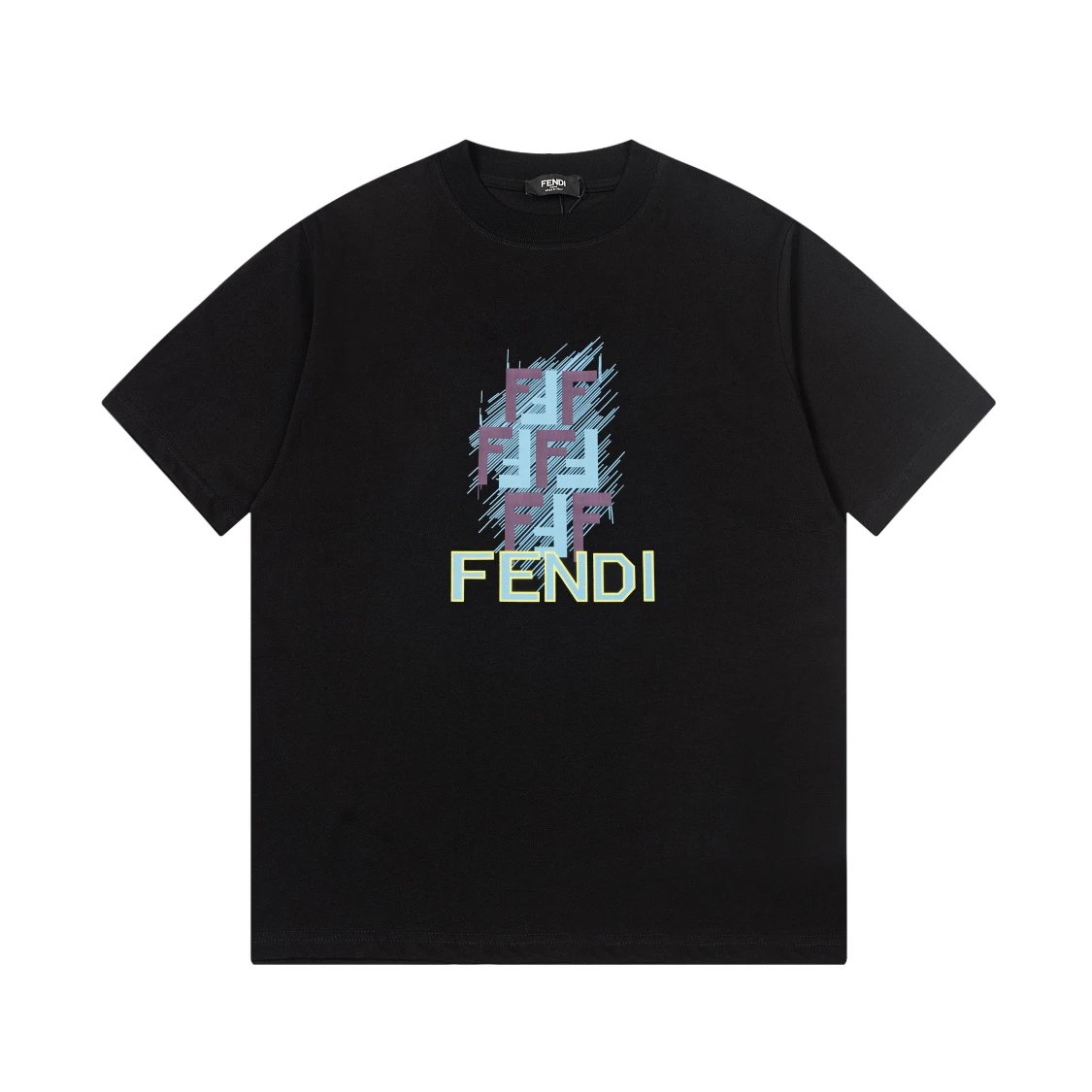 fendi graphic logo t-shirt black t-shirts