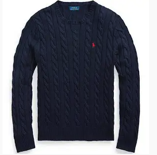 Polo Ralph Lauren Cable Knit Sweater Navy Blue Mise
