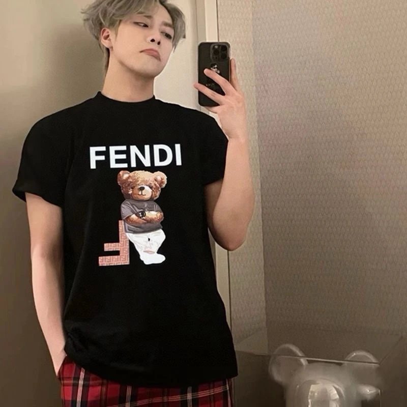 fendi bear t-shirt black t-shirts