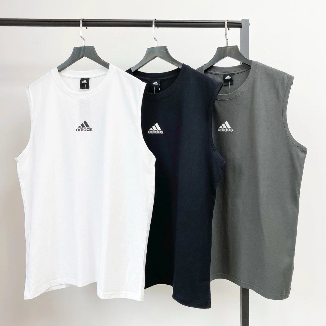 adidas sleeveless tops – white, black, grey T-Shirt