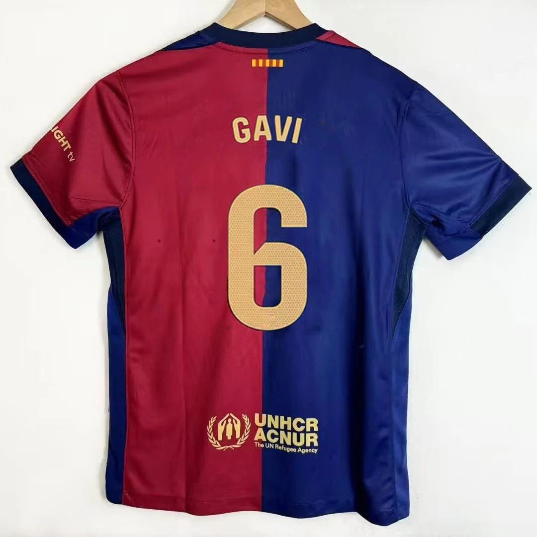 FC Barcelona Gavi #6 Jersey Red and Blue
