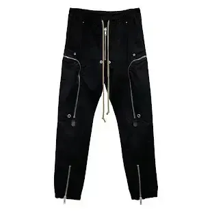 Cargo Pants with Zippers Black