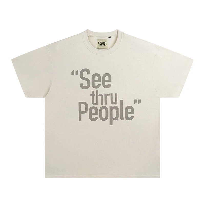 See Thru People Tee Archival White text-print Cotton T-shirt for Men – SS23