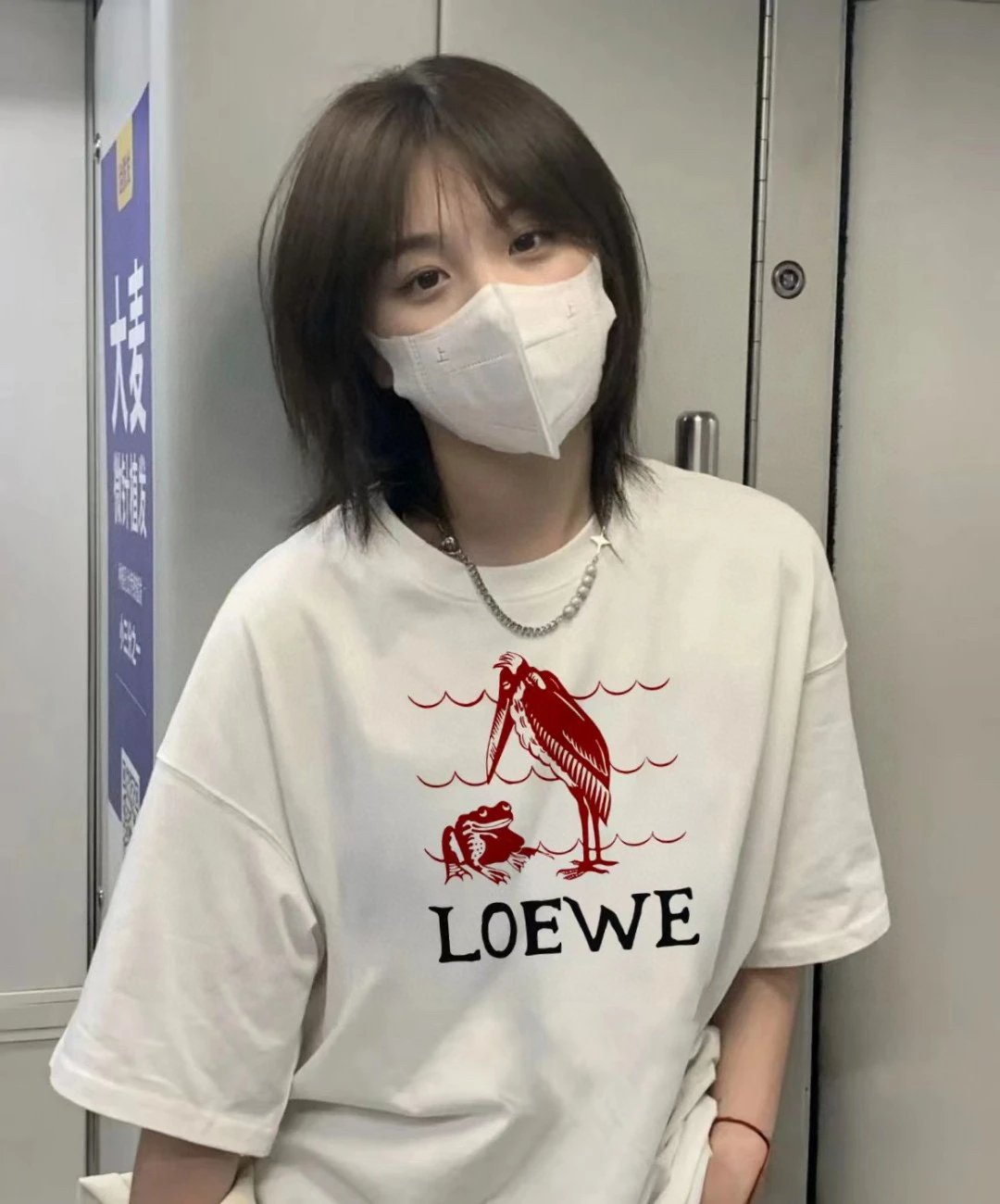 T-shirts Brown Big Logo Embroidered, with Frog Pattern, 230g Double Yarn Smooth Cotton