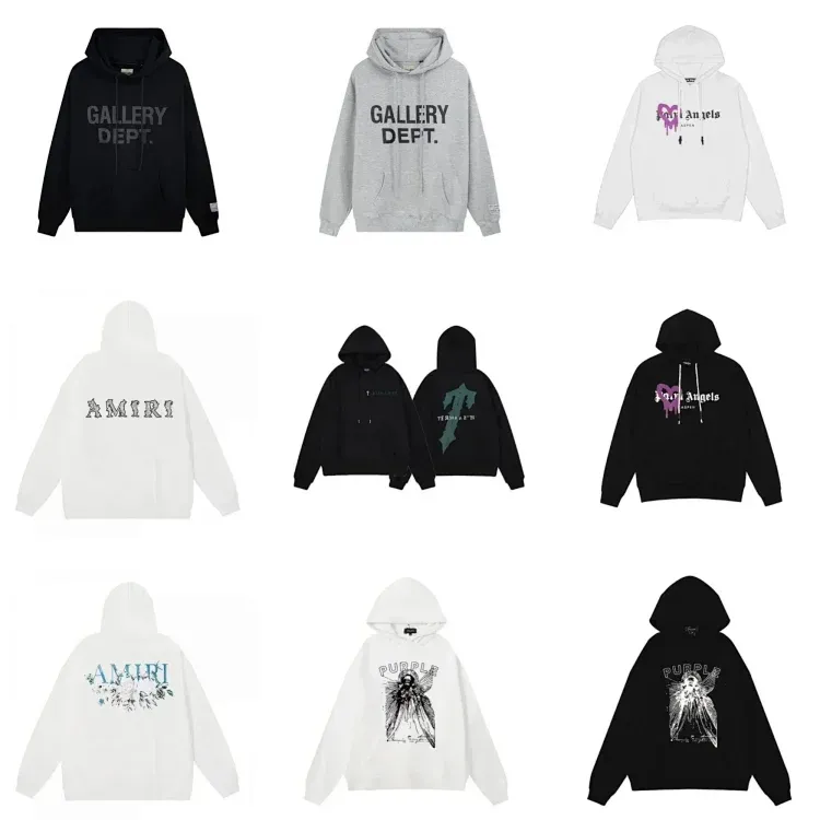 Gallery Dept. AMIRI Purple Hoodies Black White Grey Casual Wear