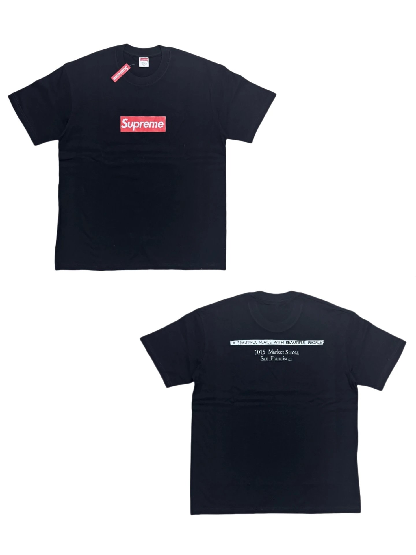 Supreme 20th Anniversary Red on Black Box Logo T-Shirt