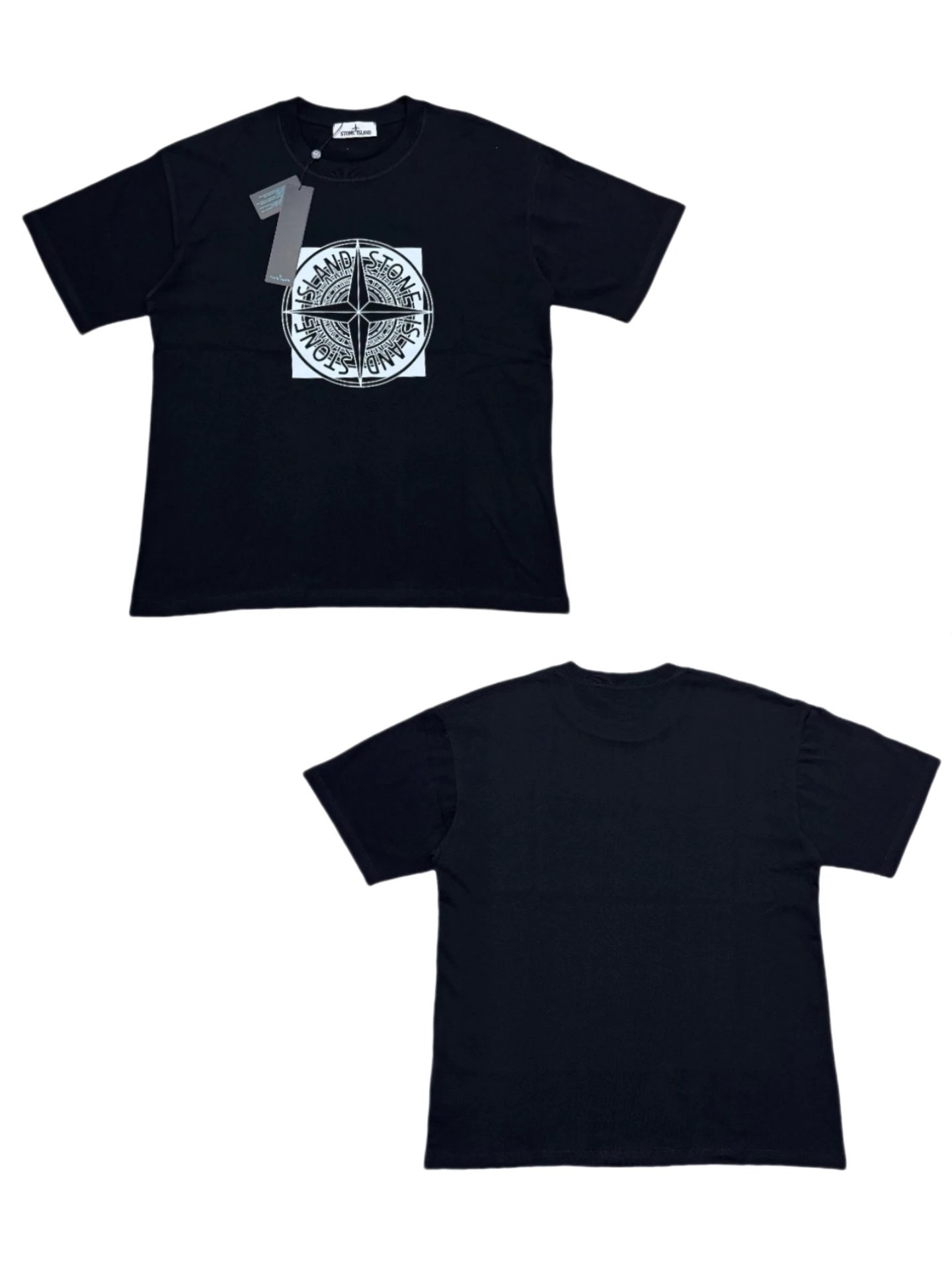 stone island compass logo black T-Shirt