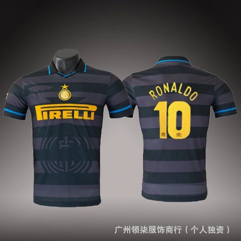 Inter Milan Retro Ronaldo Jersey Black-Grey
