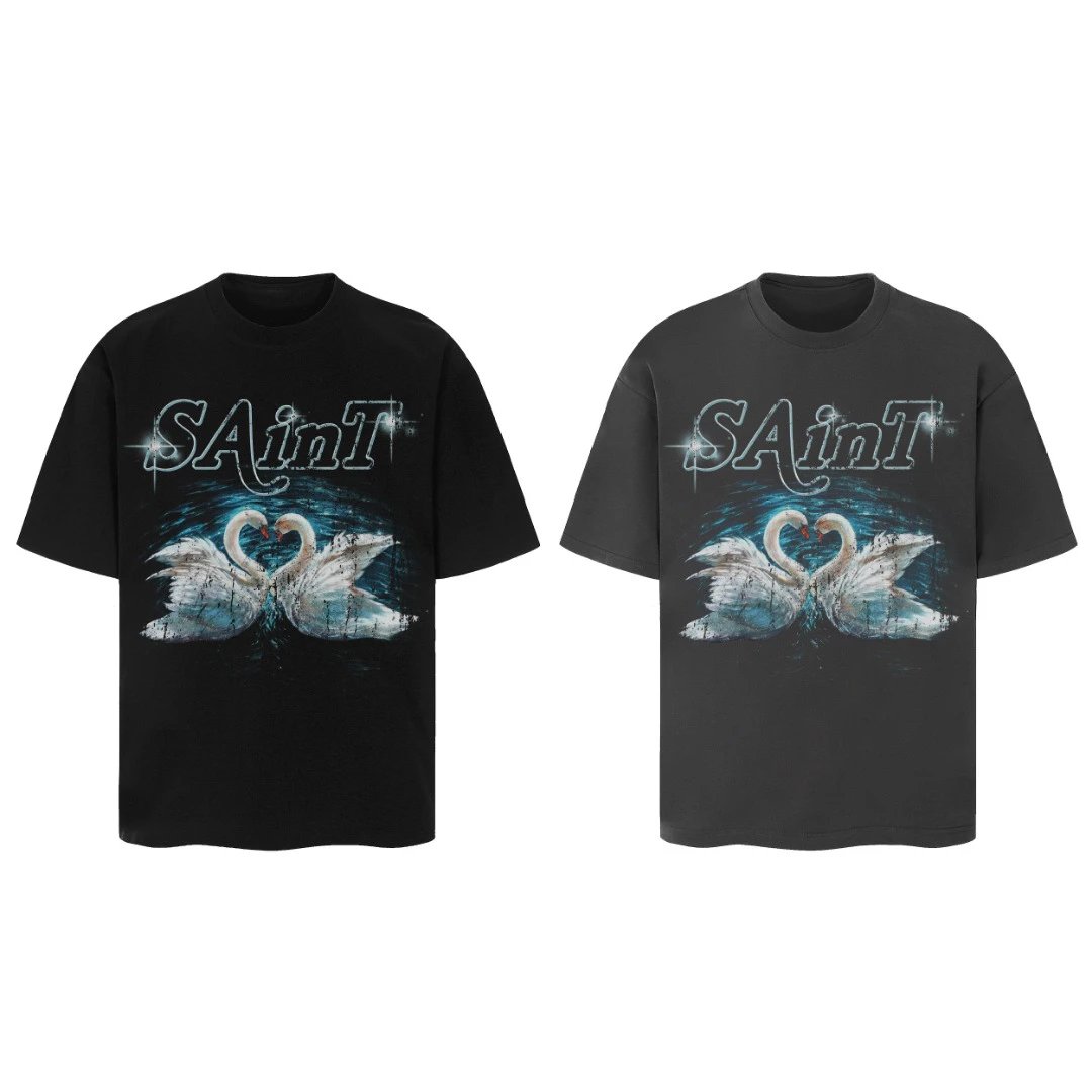saint michael printed t-shirt black t-shirts