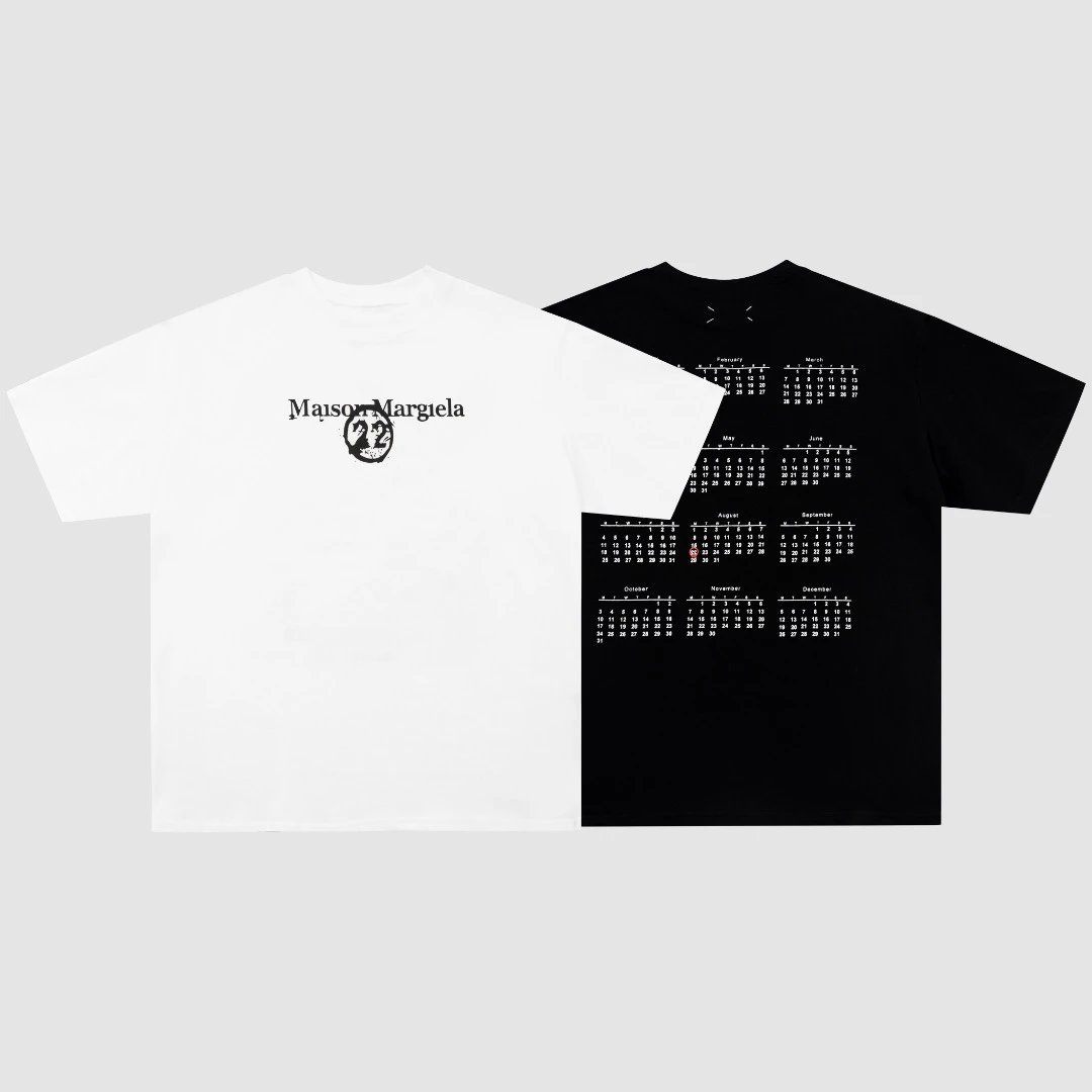 Maison Margiela Digital Print High-Quality Cotton Unisex T-shirt with Double-Overlapped Embroidery