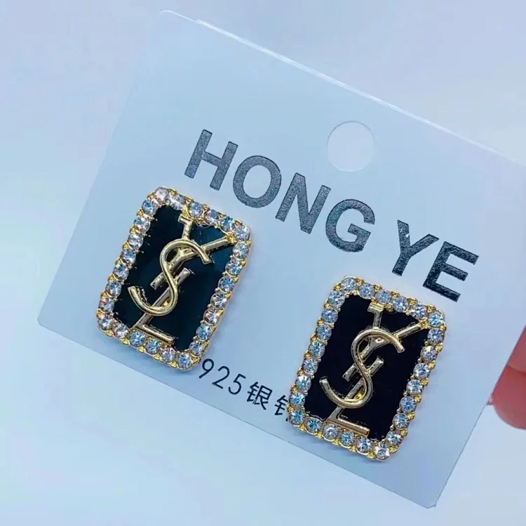 HONG YE YSL Earrings Black Jewelry