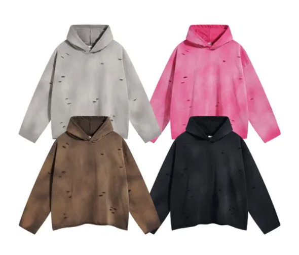 Vintage Washed Distressed Pullover Hoodie | Unbranded Urban Style