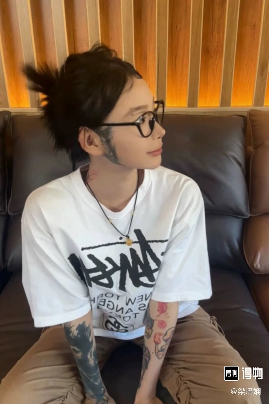 Stussy White T-Shirt with black graphic print and text