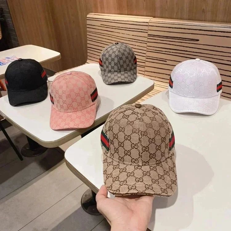 Gucci Baseball Cap GG Pattern Black, Pink, Brown, White Mise