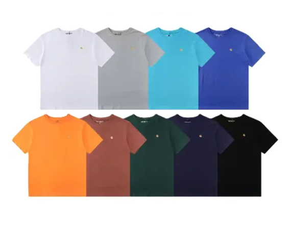 Carhartt WIP logo tees, 9 variants, script T-shirt 031047M, classic basic gold label small embroidery