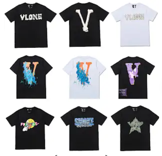 VLONE Graphic Print Black & White T-Shirts