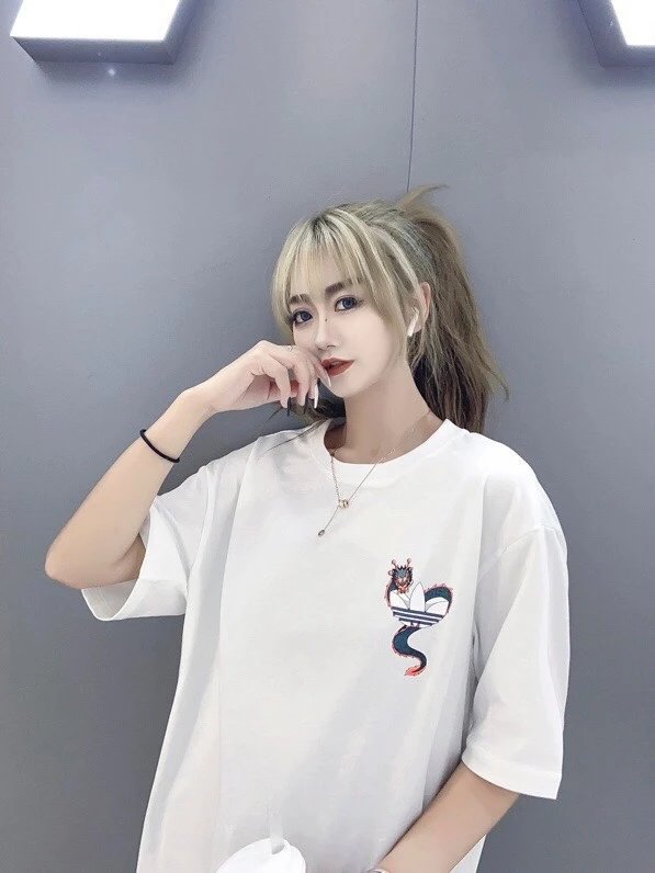 Adidas Originals Men's Bold Logo Chinese Dragon Print Casual Tee